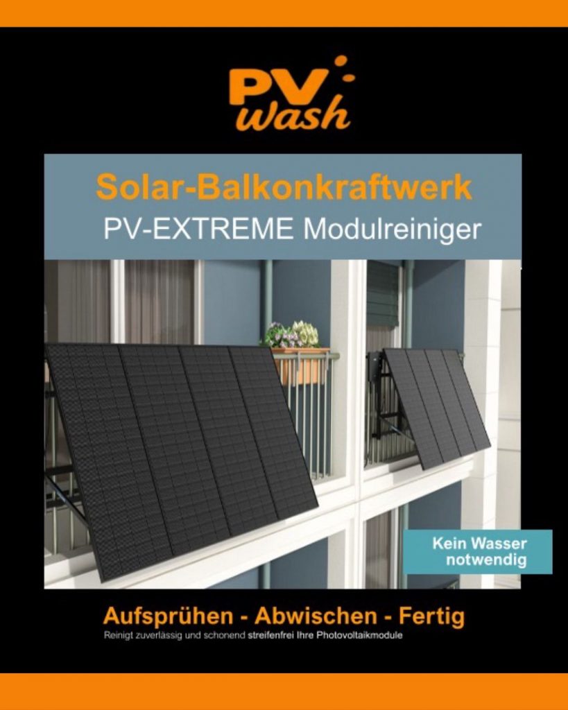PV-Wash SolarBalkonkraftwerk Extreme Spezialreiniger