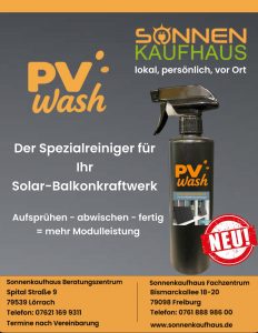 PV-Wash Spezialreiniger für Solar-Balkonkraftwerke