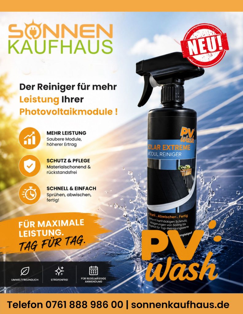 PV-Wash Spezialreiniger für die Reinigung Ihrer Photovoltaikmodule